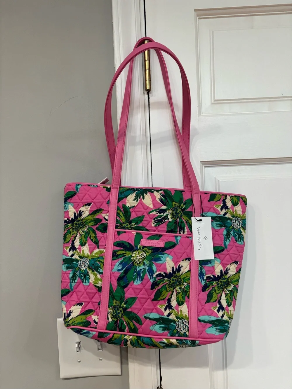 Vera Bradley Magenta Pink Floral Quilted Tote